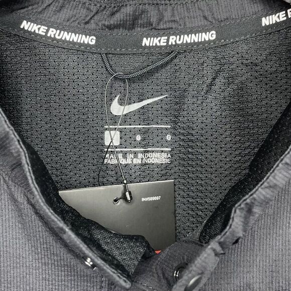 NIKE Mens Run Division Snap-Front Lightweight Jacket NEW $160 Nylon Black Sz L - Picture 15 of 16